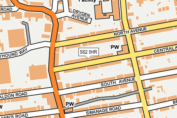 SS2 5HR map - OS OpenMap – Local (Ordnance Survey)