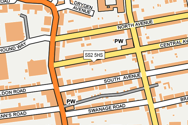 SS2 5HS map - OS OpenMap – Local (Ordnance Survey)