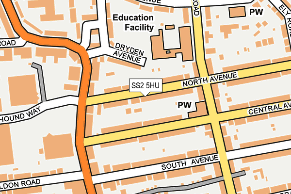 SS2 5HU map - OS OpenMap – Local (Ordnance Survey)