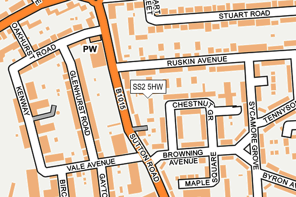 SS2 5HW map - OS OpenMap – Local (Ordnance Survey)