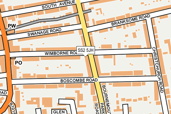 SS2 5JH map - OS OpenMap – Local (Ordnance Survey)