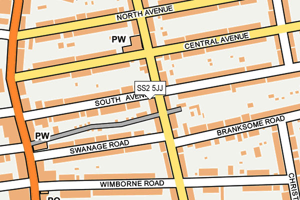 SS2 5JJ map - OS OpenMap – Local (Ordnance Survey)
