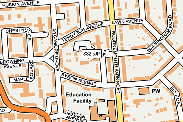 SS2 5JP map - OS OpenMap – Local (Ordnance Survey)