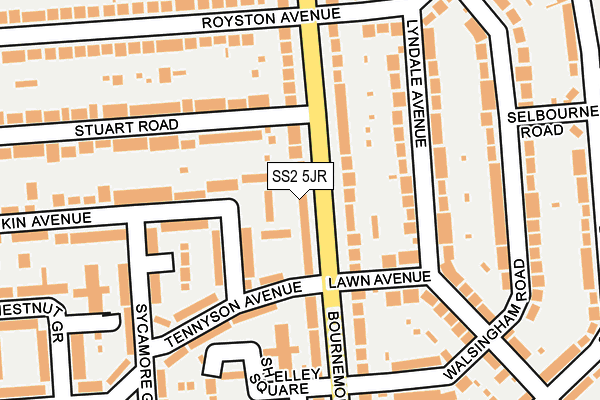 SS2 5JR map - OS OpenMap – Local (Ordnance Survey)