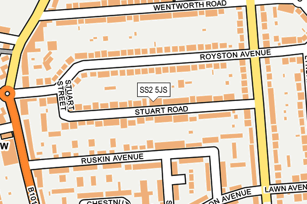 SS2 5JS map - OS OpenMap – Local (Ordnance Survey)