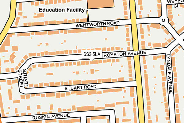 SS2 5LA map - OS OpenMap – Local (Ordnance Survey)
