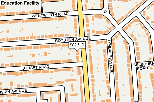 SS2 5LD map - OS OpenMap – Local (Ordnance Survey)
