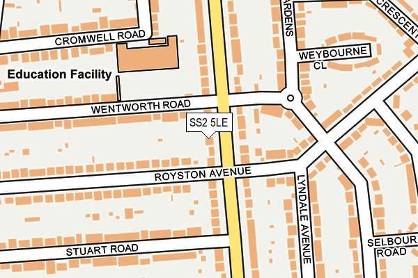 SS2 5LE map - OS OpenMap – Local (Ordnance Survey)