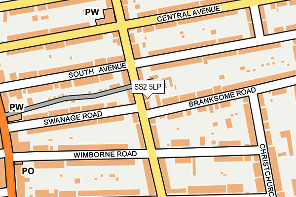 SS2 5LP map - OS OpenMap – Local (Ordnance Survey)