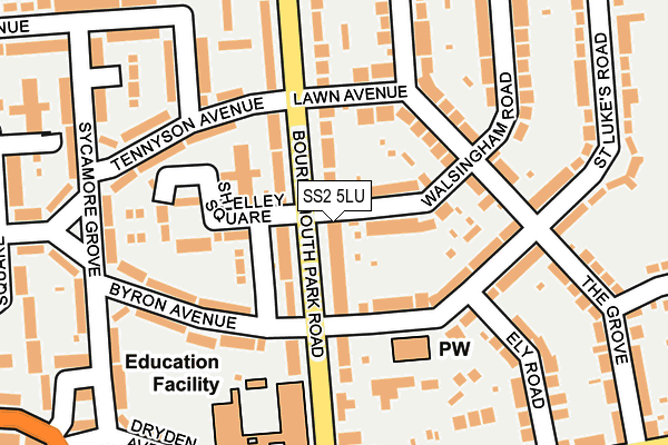 SS2 5LU map - OS OpenMap – Local (Ordnance Survey)