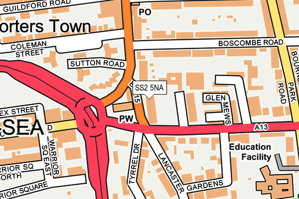 SS2 5NA map - OS OpenMap – Local (Ordnance Survey)