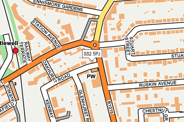 SS2 5PJ map - OS OpenMap – Local (Ordnance Survey)