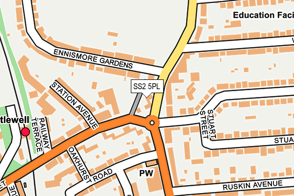 SS2 5PL map - OS OpenMap – Local (Ordnance Survey)