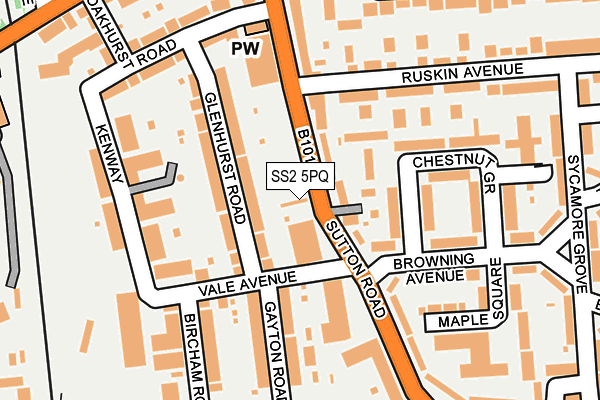 SS2 5PQ map - OS OpenMap – Local (Ordnance Survey)