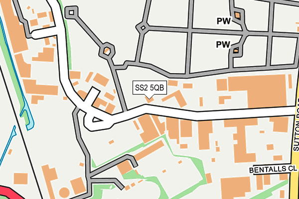 SS2 5QB map - OS OpenMap – Local (Ordnance Survey)