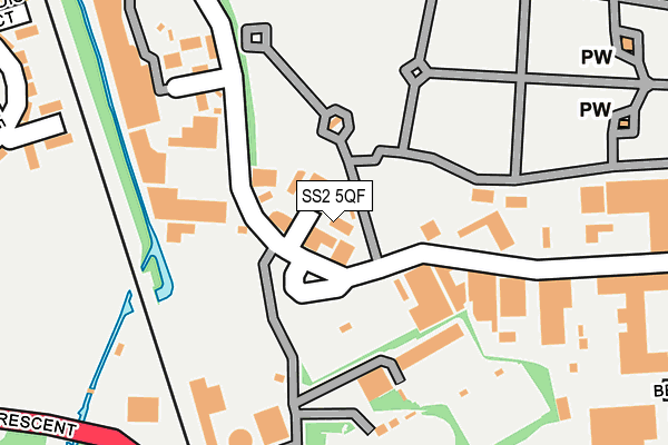 SS2 5QF map - OS OpenMap – Local (Ordnance Survey)