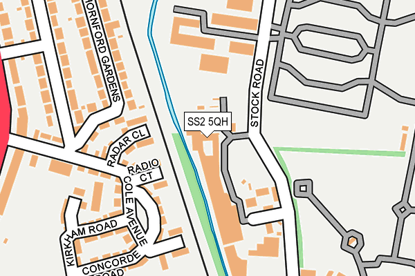 SS2 5QH map - OS OpenMap – Local (Ordnance Survey)