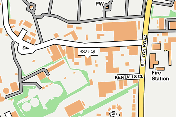 SS2 5QL map - OS OpenMap – Local (Ordnance Survey)