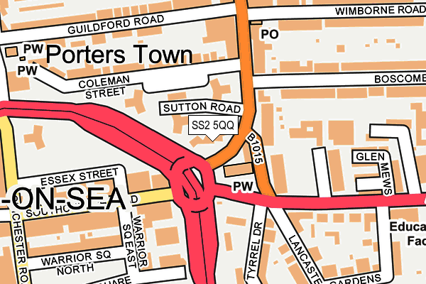 SS2 5QQ map - OS OpenMap – Local (Ordnance Survey)