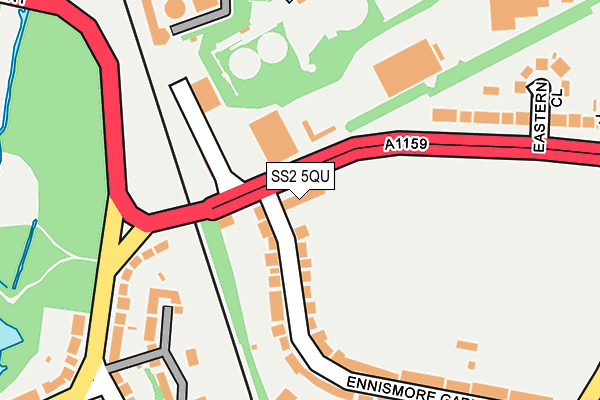 SS2 5QU map - OS OpenMap – Local (Ordnance Survey)