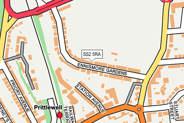 SS2 5RA map - OS OpenMap – Local (Ordnance Survey)