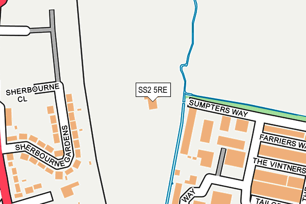 SS2 5RE map - OS OpenMap – Local (Ordnance Survey)