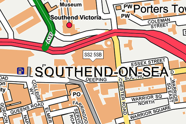 SS2 5SB map - OS OpenMap – Local (Ordnance Survey)