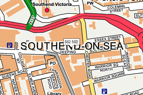 SS2 5SD map - OS OpenMap – Local (Ordnance Survey)
