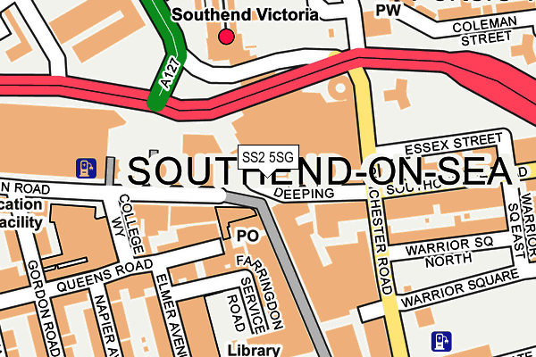 SS2 5SG map - OS OpenMap – Local (Ordnance Survey)
