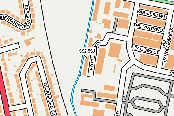 SS2 5SJ map - OS OpenMap – Local (Ordnance Survey)