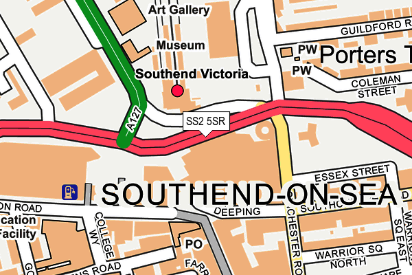 SS2 5SR map - OS OpenMap – Local (Ordnance Survey)
