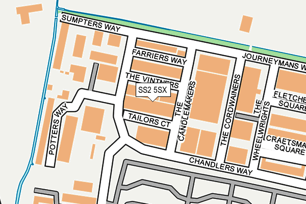SS2 5SX map - OS OpenMap – Local (Ordnance Survey)