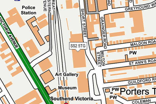 SS2 5TG map - OS OpenMap – Local (Ordnance Survey)