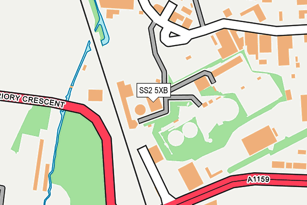 SS2 5XB map - OS OpenMap – Local (Ordnance Survey)