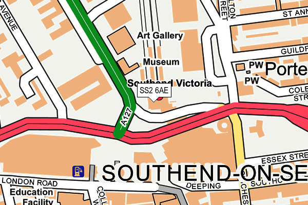 SS2 6AE map - OS OpenMap – Local (Ordnance Survey)