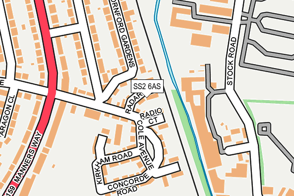 SS2 6AS map - OS OpenMap – Local (Ordnance Survey)