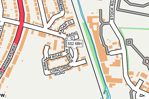 SS2 6BH map - OS OpenMap – Local (Ordnance Survey)