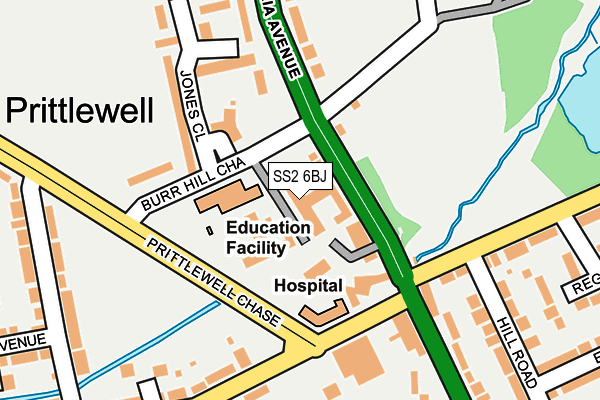 SS2 6BJ map - OS OpenMap – Local (Ordnance Survey)