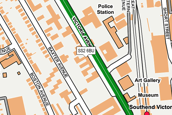 SS2 6BU map - OS OpenMap – Local (Ordnance Survey)