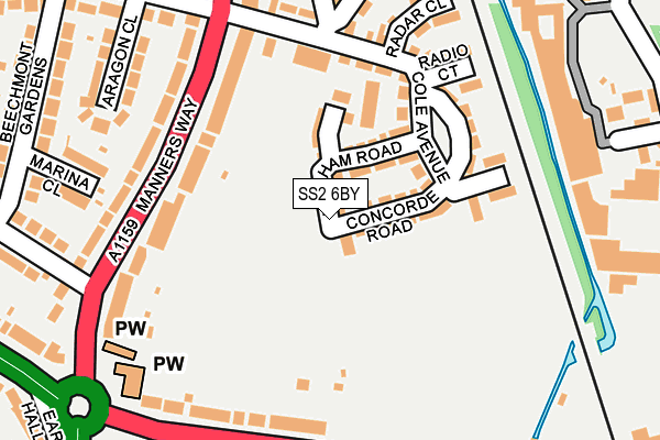 SS2 6BY map - OS OpenMap – Local (Ordnance Survey)