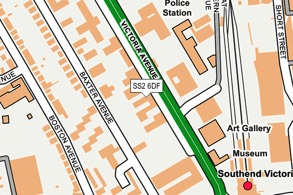 SS2 6DF map - OS OpenMap – Local (Ordnance Survey)