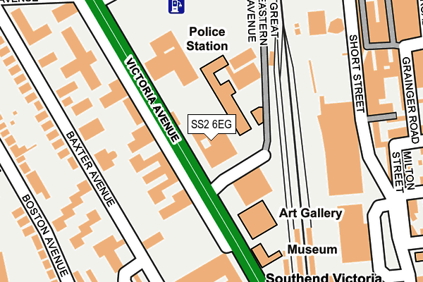 SS2 6EG map - OS OpenMap – Local (Ordnance Survey)