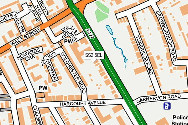 SS2 6EL map - OS OpenMap – Local (Ordnance Survey)