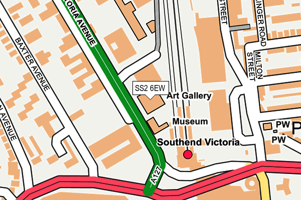 SS2 6EW map - OS OpenMap – Local (Ordnance Survey)