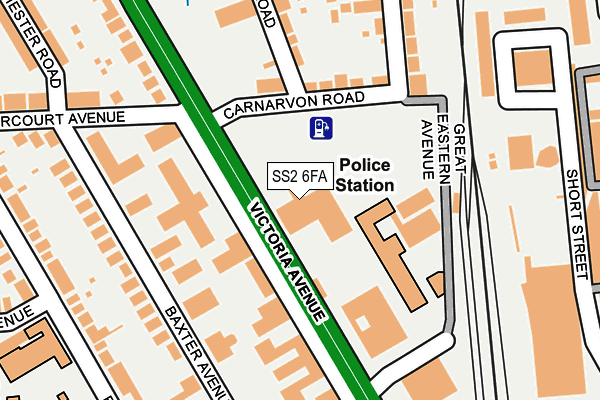 SS2 6FA map - OS OpenMap – Local (Ordnance Survey)