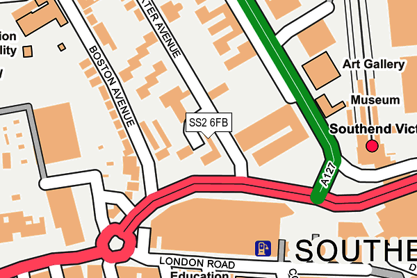 SS2 6FB map - OS OpenMap – Local (Ordnance Survey)