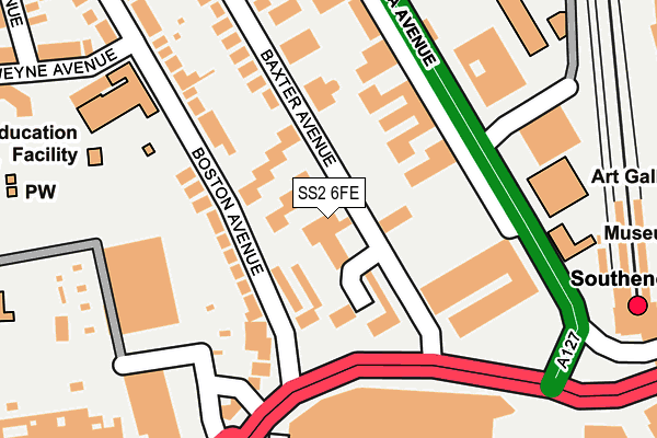 SS2 6FE map - OS OpenMap – Local (Ordnance Survey)