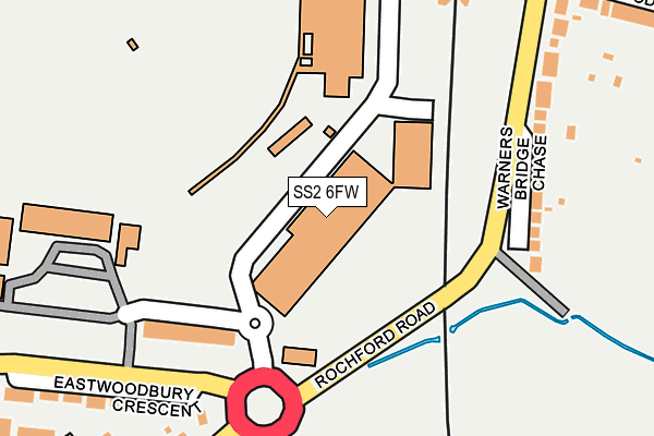 SS2 6FW map - OS OpenMap – Local (Ordnance Survey)