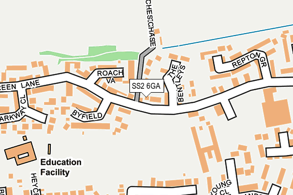 SS2 6GA map - OS OpenMap – Local (Ordnance Survey)