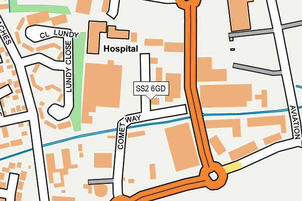 SS2 6GD map - OS OpenMap – Local (Ordnance Survey)